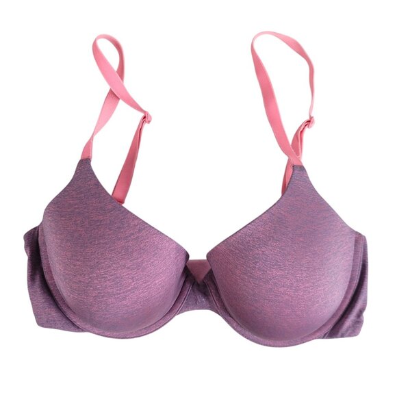 Victoria's Secret Uplift Semi Demi Bra Purple Pink 34D Underwire Seamless Molded - Picture 1 of 9